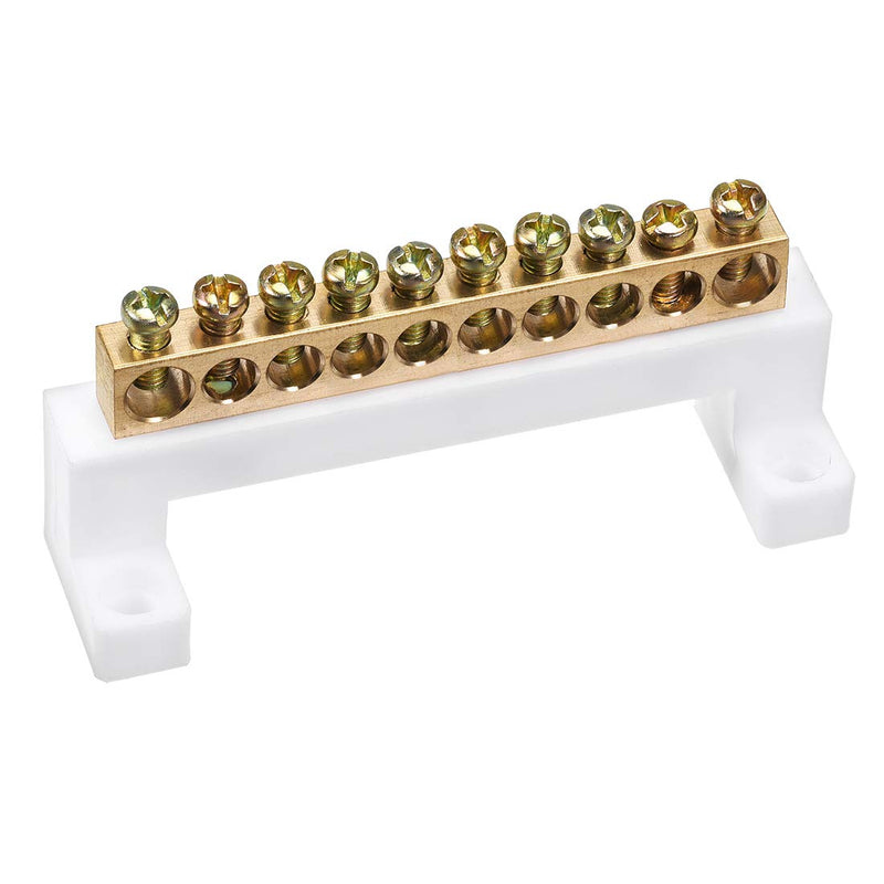 [Australia - AusPower] - uxcell Terminal Block Connector Bar 10 Positions Single Row High Bridge Design Electric Barrier Bar 