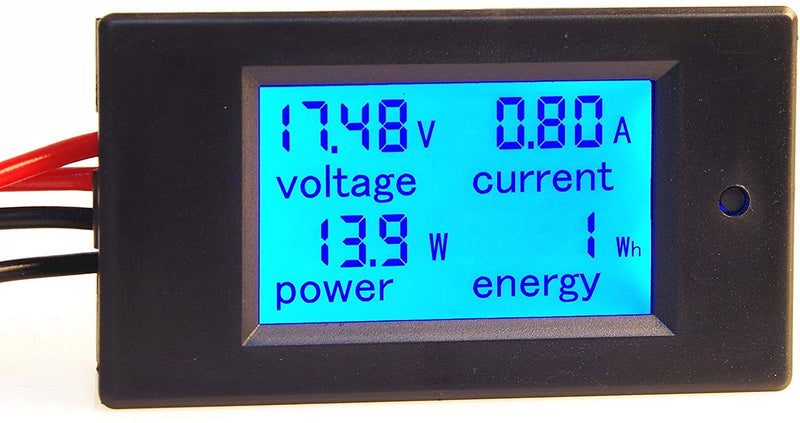 [Australia - AusPower] - DC 6.5-100V 20A Voltage Amperage Power Energy Meter DC Volt Amp Tester Gauge Monitor LCD Digital Display with Blue Backlight Measuring Volts Current with Built-in Shunt 