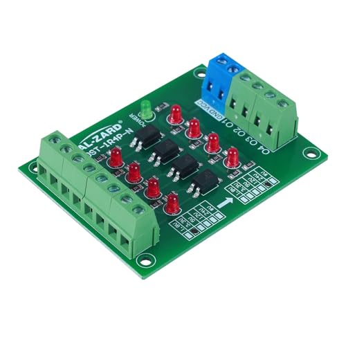 Optocoupler Isolation Module, 4 Channel 3.3V to 24V Optocoupler Isolator, PLC Signal Converter Board Signal Converter Board