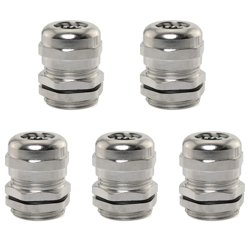 Magic&shell 5PCS PG13.5 6-12MM Wire Range Metal Waterproof Connector Fastener Locknut Stuffing Cable Gland