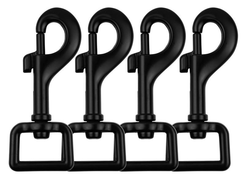 [Australia - AusPower] - Garwor Heavy Duty Swivel Snap Hooks Black Electrophoresis Coating 3/4" 4 Pcs,Trigger Snaps Dog Leash Hook 3/4”-L-4 Pcs 