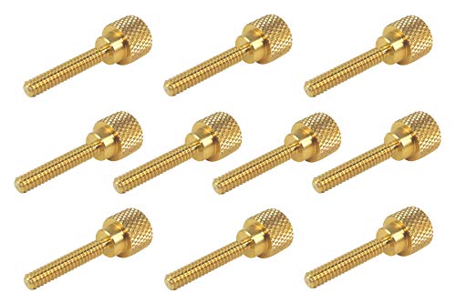 Taytools 6-32 x 3/4 inch solid brass diamond knurled thumb screws with straight shoulders and flat tips