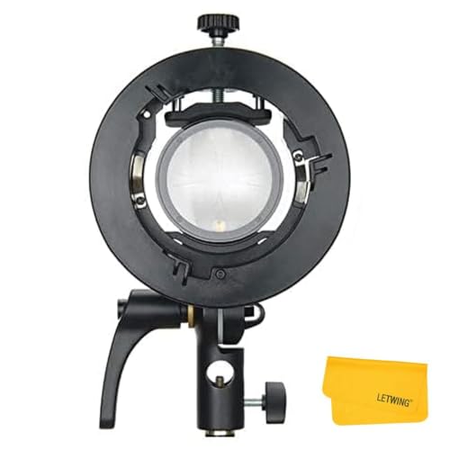 Godox S2 Speedlite Bracket S-Type Bracket Bowens Mount Holder for Godox V1 V1Pro V100 AD200Pro AD200ProII AD300Pro AD300ProII AD400Pro II V860II TT600 TT350, Precise Tilt Control, Umbrella Mount Slot