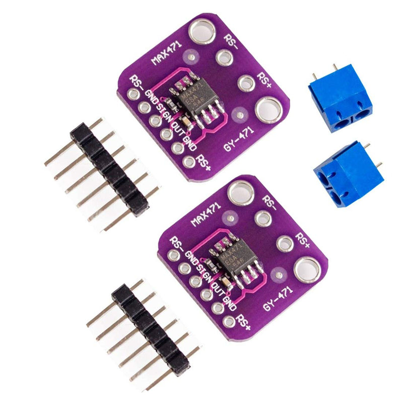 Hailege 2pcs MAX471 Current Sensor 3A Current Detection Sensor Power Consumption Sensor Test Consumption Current of Load DC 0-3A GY-471