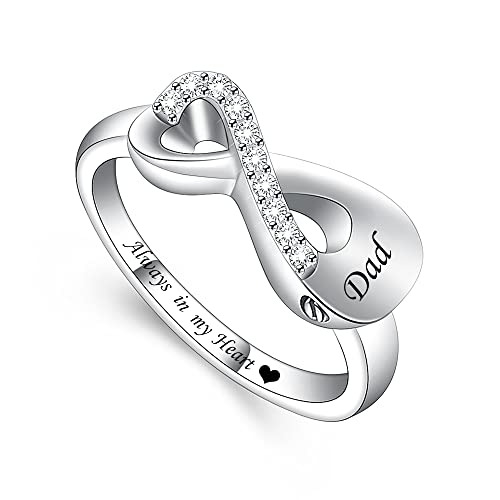 memorial jewelry Infinity Mini Ring Hold Loved Ones Ashes Cremation Urn Ring for Women Finger Ring Dad-size 7