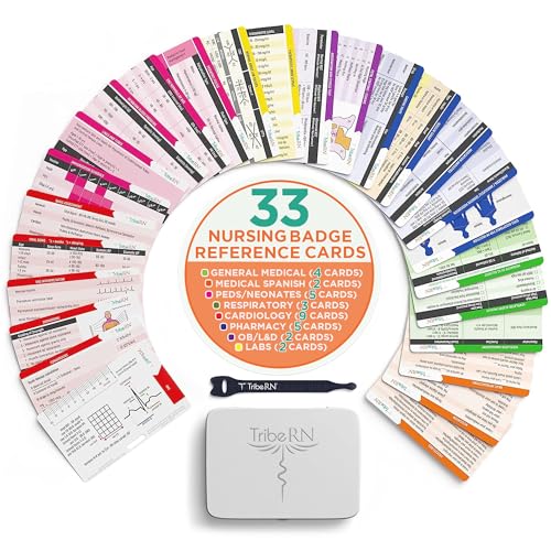 BadgeGuru by Tribe RN - 52 Cheat Sheets on 26 Nurse Badge Cards - Designed by Nurses - Essential for Nurses and Nursing Students - Bonus Access to Standard