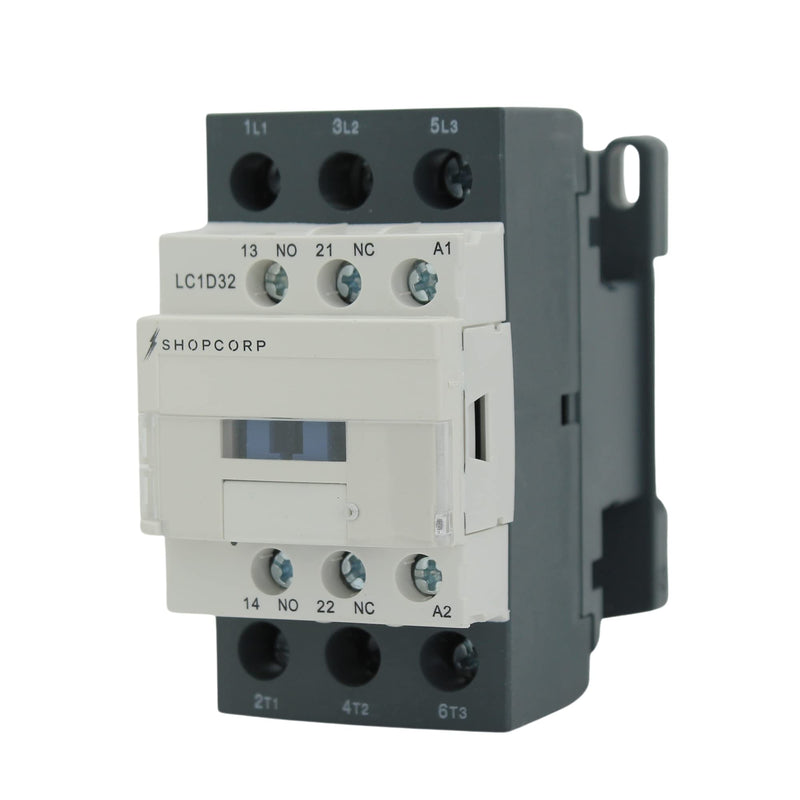 [Australia - AusPower] - 3 pole contactor 120v coil 30 Amp Normally Open IEC 660V Contactor Switch, Auxiliary 1NO/1NC –110-120VAC Coil, Lighting AC Contactor with Mounting Base for DIN Rail - 1 Pack 