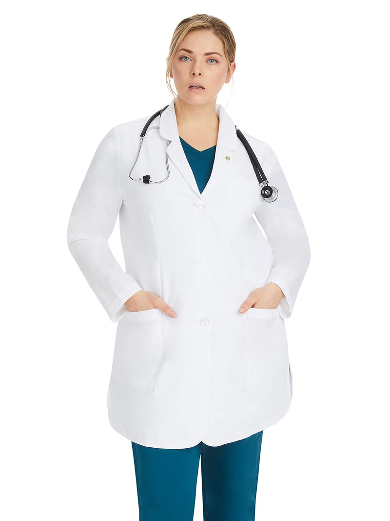 Healing Hands Lab Coat For Woman Coat Fiona with 4 Pockets, Fluid Barrier, Easy Care, and 360° Stretch Fabric 5101 White Medium