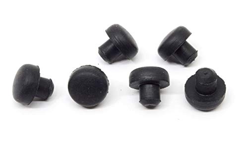 [Australia - AusPower] - Pkg of 8 - Black SBR Rubber PUSH-IN BUMPER - Bumper Diameter - 1/2", Bumper Height - 7/32", Fits Panel Hole Diam 1/4" 