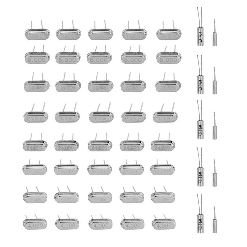 [Australia - AusPower] - Quartz Crystal Resonator, 50pcs 10Value 32.768KHz -24MHz DIY Quartz Crystal Oscillator Assorted Kit Set Electronic Components Set Crystal Resonator 