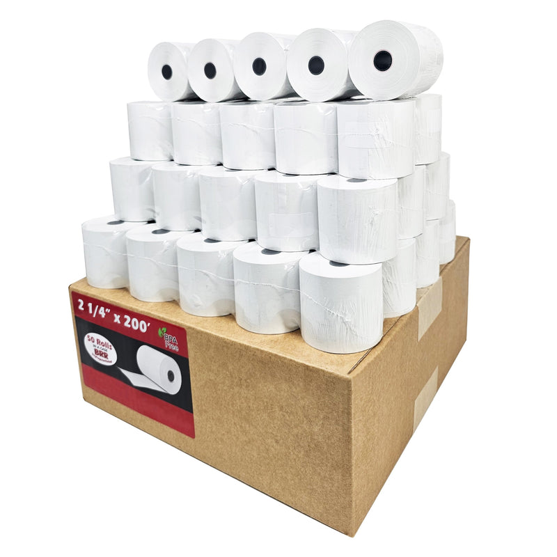 BuyRegisterRolls 2 1/4 x 200 Thermal Paper Rolls [Pack of 50 Rolls - 48 GSM] Citizen POS register printer : CBM 262, CBM 291 - POS/Cash Register Thermal Paper Rolls 2 1/4" x 200'