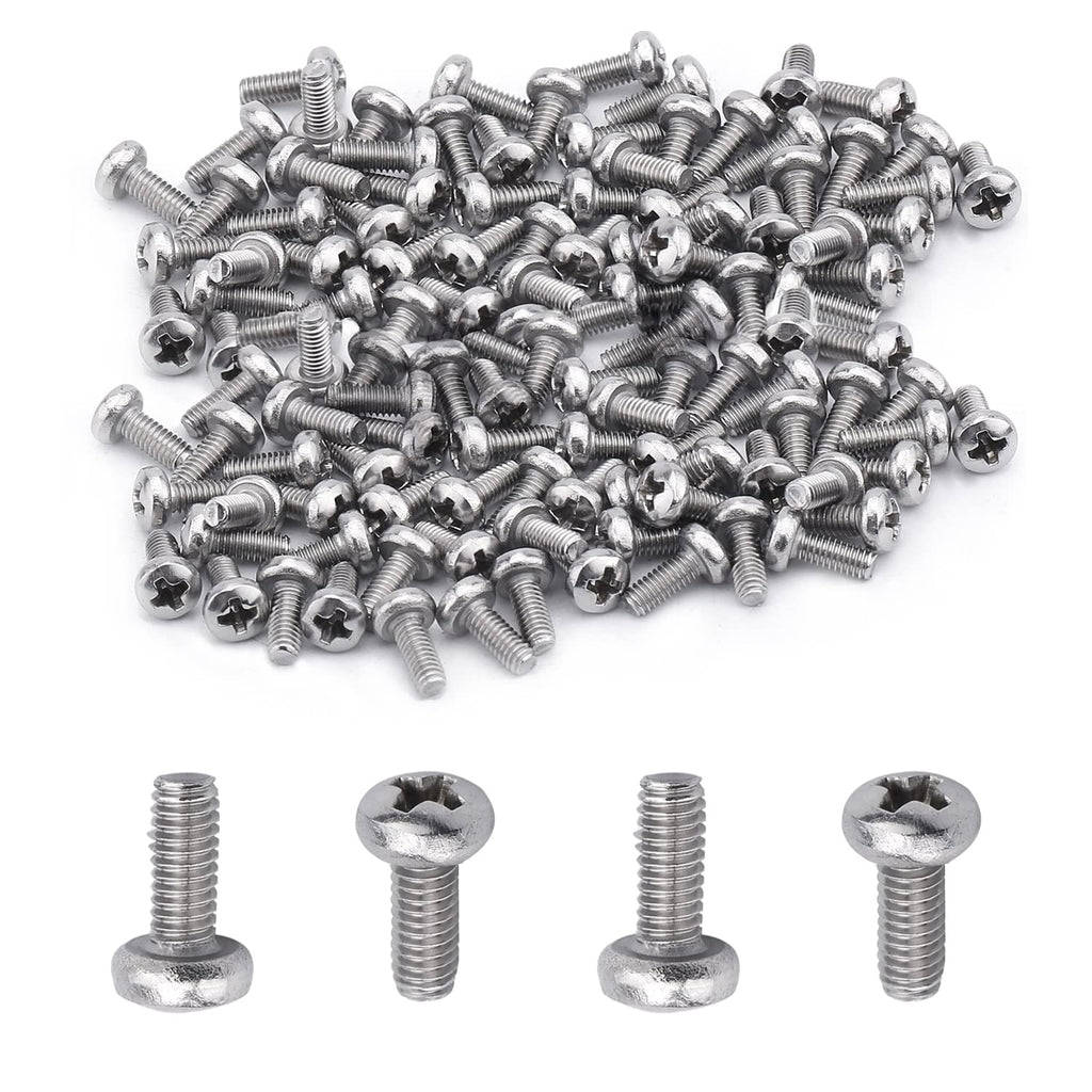 MroMax M2.5 x 6mm Machine Screws Pan Phillips Cross Head Screw 304 Stainless Steel Fasteners Bolts Silver Gray 100Pcs 100