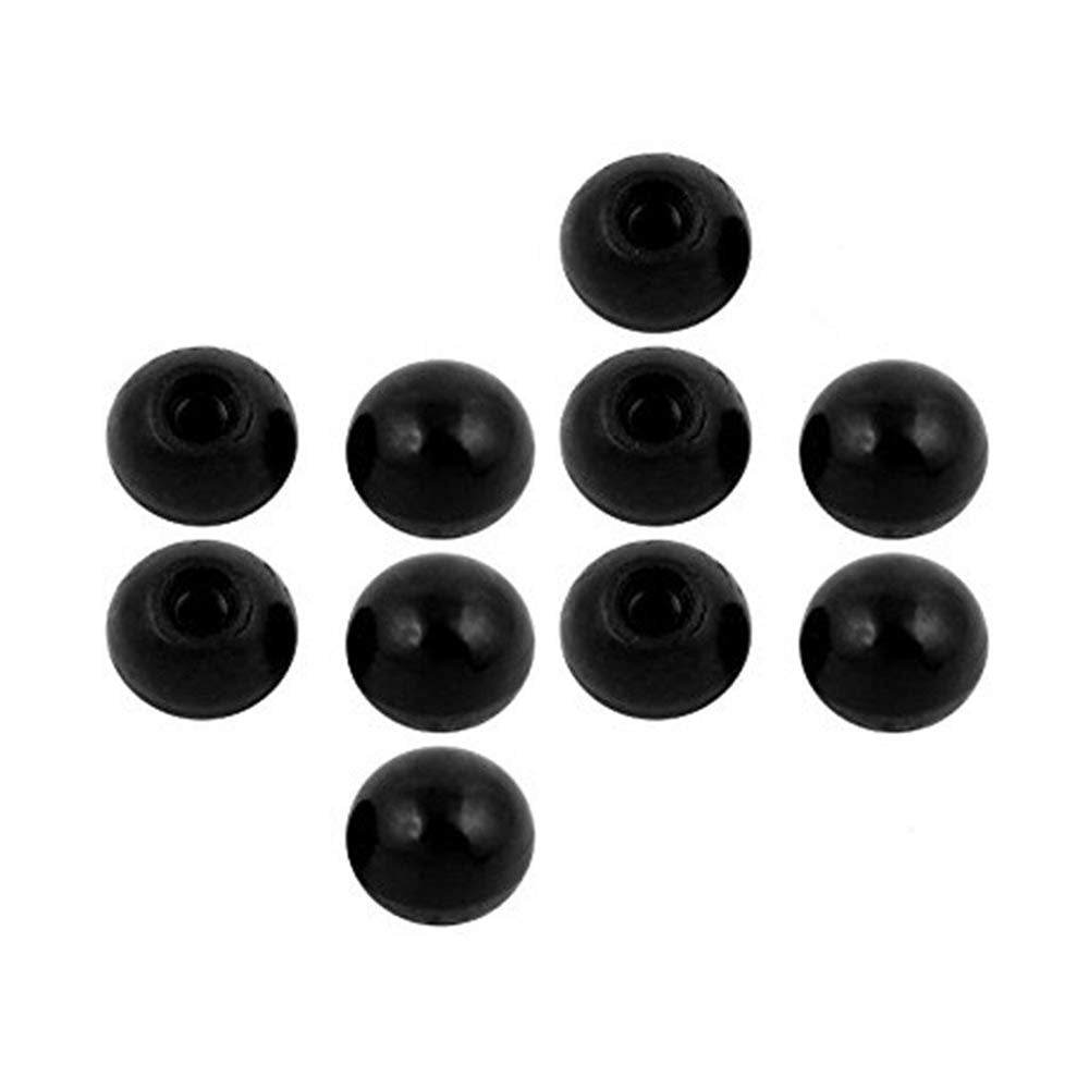 Othmro 10Pcs Threaded Ball Knobs, 0.98Inch Dia 0.39Inch Thread M10 Female Thread Black Bakelite Handle Thermoset Ball Knob for Lawn Mowers Exercise Equipment Machinery Valves Spigots (AM8x25)