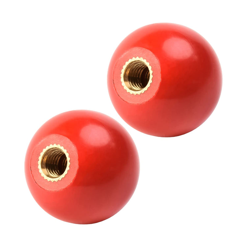 Othmro 10Pcs Red Ball Knob, M6 Female Thread, Machine Handle 25mm Diameter Smooth Rim Thermoset Ball Knobs for Lawn Mowers Exercise Equipment Machinery Valves Spigots M6*25