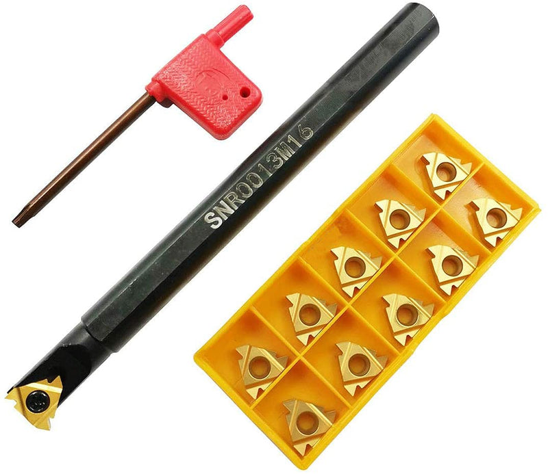 [Australia - AusPower] - SNR0013M16 CNC Lathe Internal Threading Boring Bar Turning Tool Holder With 10pcs 16IR AG60 Carbide turning insert 