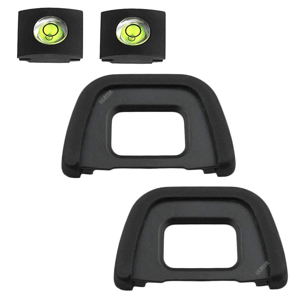 [Australia - AusPower] - Eyepiece Eyecup Eye Cup DK-23 for Nikon D7100 D7200 D7000 D750 D610 D600 D300 D300S Camera Viewfinder, ULBTER Eyepiece Cover & Hot Shoe Cover -(2+2 Pack) 