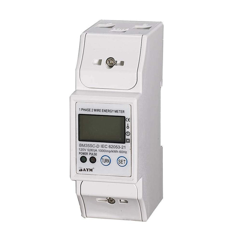 [Australia - AusPower] - BAYM® 5(80) A 120V 60HZ Single Phase Din Rail Digital Modbus Smart Remote KWH Watt Hour Din-Rail Energy Multi-Function Meter LCD with Button 80A 