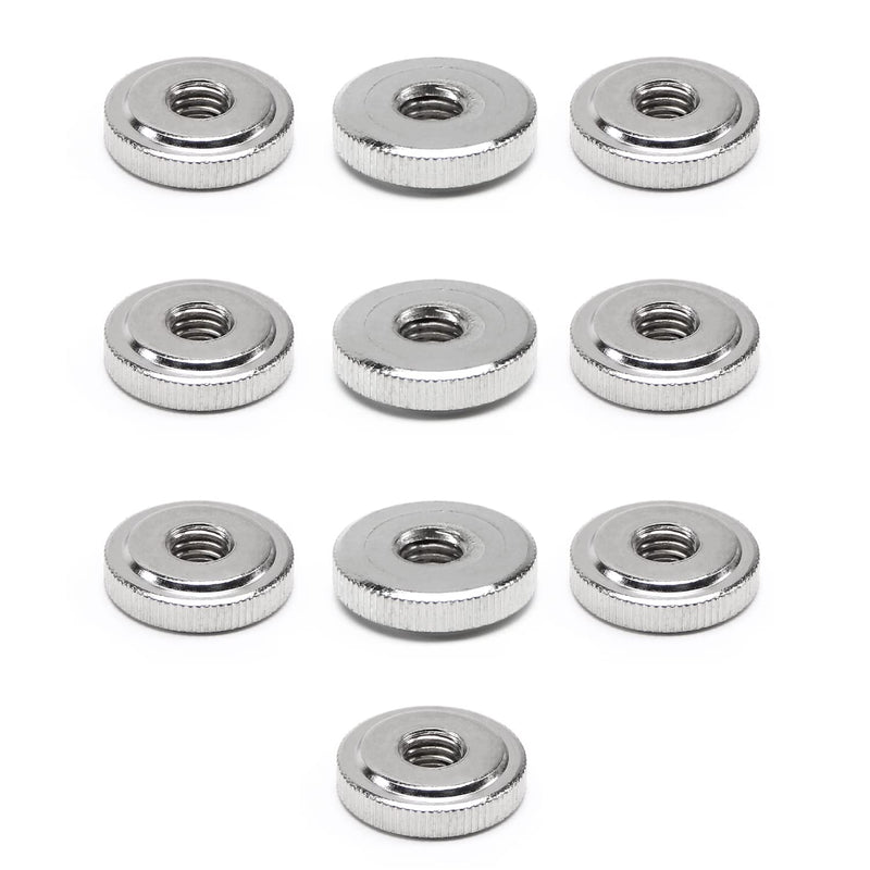 [Australia - AusPower] - MroMax 10Pcs Round Knurled Thumb Nuts M8x1.25mm Conector Lock Adjusting Nuts Through Hole Nut Tightening Nut Female Threaded Thin Type Nickel Plated for 3D Printer Beds, Machine Tools M8 10 