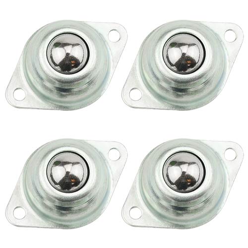 [Australia - AusPower] - Flange Mounted 5/8 Ball Transfer CY-15A Roller Bearing,Steel Bearing Table Conveyor Roller Ball, Two Hole Mounted, Load 44lbs(Pack of 4) 