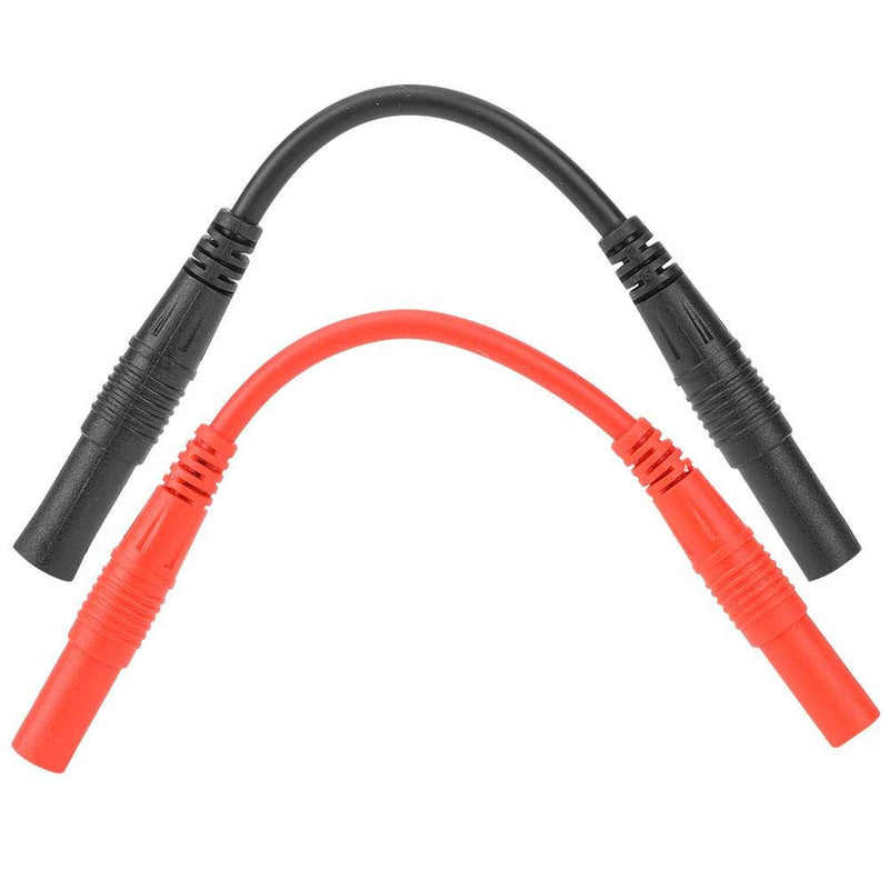 [Australia - AusPower] - 10cm 4mm Test Cable Banana Plug Multimeter Probe Test Cable Female Head Test Probe Cable Wire Cable Banana Plug Test Wire Extension Cable (Black and Red) 