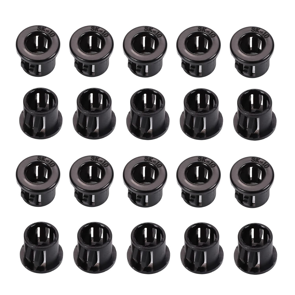 Fielect 100pcs Cable Snap Bushing SK-10 10mm Mounted Dia Cable Hose Snap Bushing Grommet Protector Black Model:SK-10