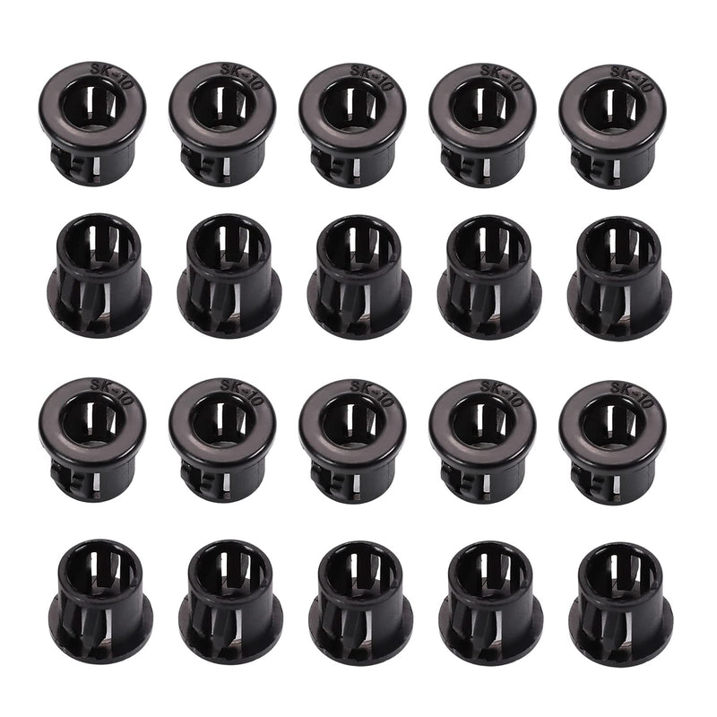 Fielect 100pcs Cable Snap Bushing SK-10 10mm Mounted Dia Cable Hose Snap Bushing Grommet Protector Black Model:SK-10