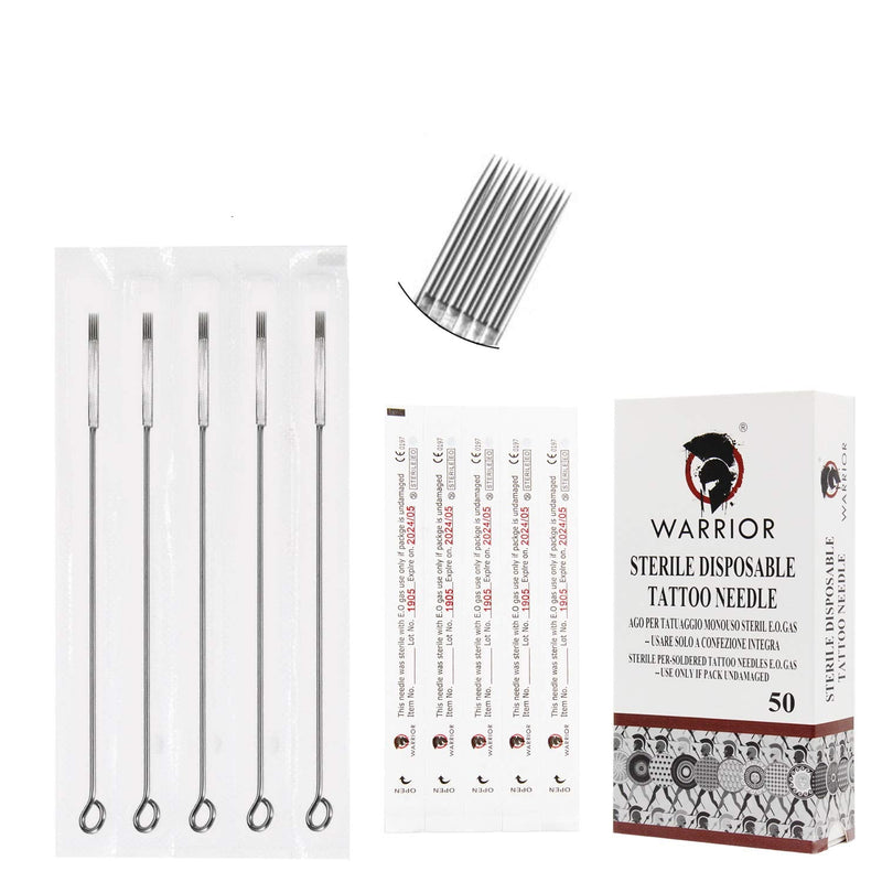 WARRIOR Tattoo Needles Disposable Surgical Steel Disposable Tattoo Needle Disposable Sterile Eo-Gas for Big Magnum M1 Tattoo Machine Size 0.30/0.35 mm (T1005M1/50 Pieces) T1005M1/50pcs