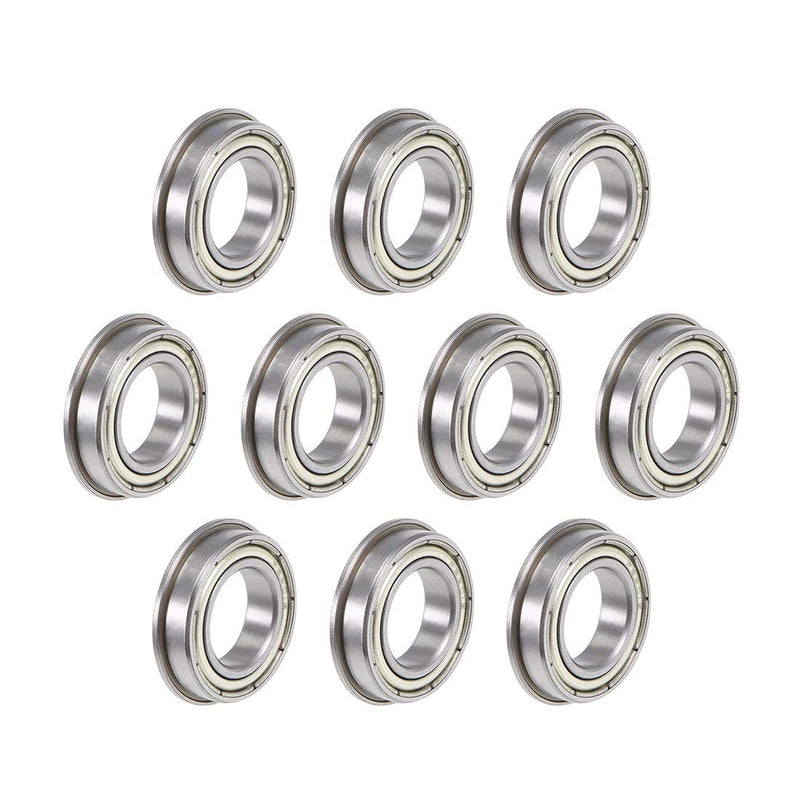 [Australia - AusPower] - uxcell F6801ZZ Flanged Ball Bearing 12x21x5mm Shielded Chrome Steel Flange Rip Bearings 10pcs 