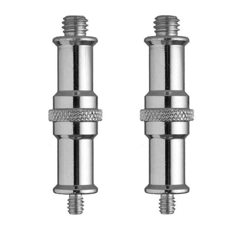 [Australia - AusPower] - 2 Pieces Standard 1/4 to 3/8 inch Metal Male Convertor Threaded Screw Adapter Spigot Stud for Studio Light Stand, Hotshoe/Coldshoe Adapter, Ball Head, Wireless Flash Receiver, Trigger 