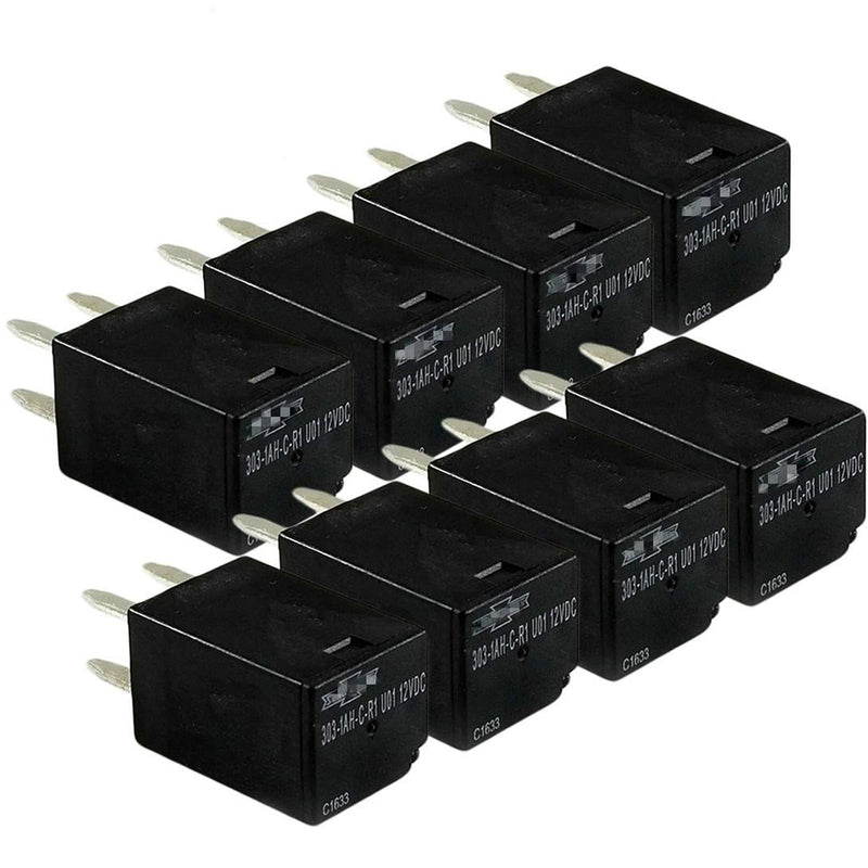 Automotive Purpose Relays 303-1AH-C-R1-U01-12VDC SPNO 20A 12VDC for Polaris RZR Slingshot Ranger Sportsman Cooling Fan Relay (8 Pack) 8 Pack