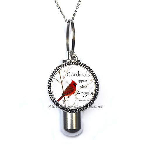 Wklo0avmg Red Cardinal Bird Jewelry, Cardinal Urn Cremation Urn Necklace, Christmas Cardinal, Red Cardinal Bird,QK0O97