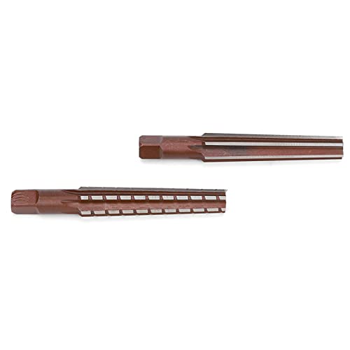 Taper Reamer Pack of 2 - Coarse and Fine Morse Taper Reamer, High Carbon Steel, Drill Bit Cutter with Straight Shank, Hand Reamer (MT1#)