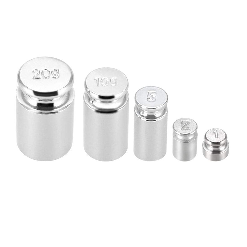 sourcing map Set 1g 2g 5g 10g 20g M1 Precision Gram Calibration Weight | Chrome plated steel, digital scales