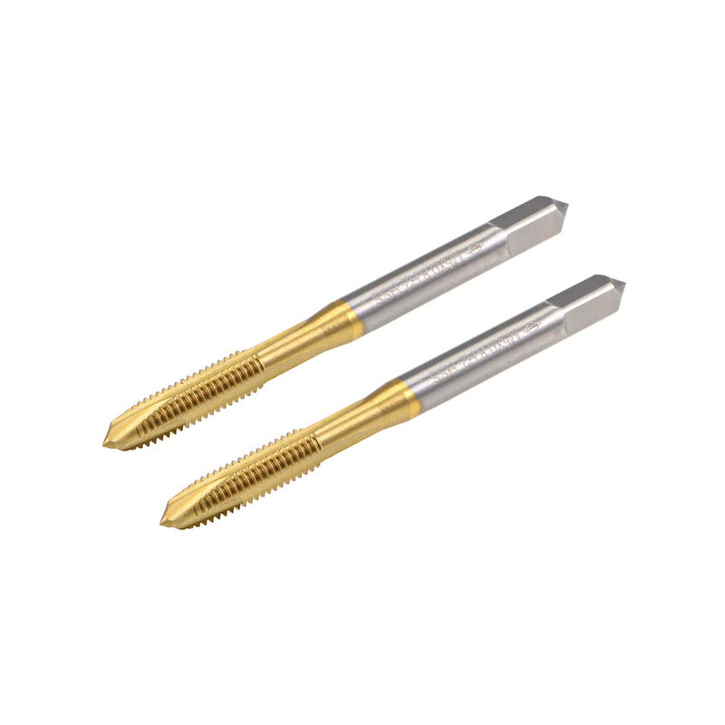 [Australia - AusPower] - uxcell Spiral Point Plug Threading Tap M5 x 0.8 Thread, Ground Threads H2 3 Flutes, High Speed Steel HSS 6542, Titanium Coated, Metric Screw Taps Tapping Bit for Thread Repair, 2pcs 
