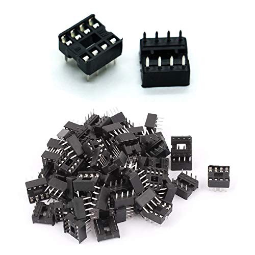 DIP-IC Socket 8-Pin DIP-8 2.54 mm IC Socket Adapter Solder Connection Pack of 50 8 pin