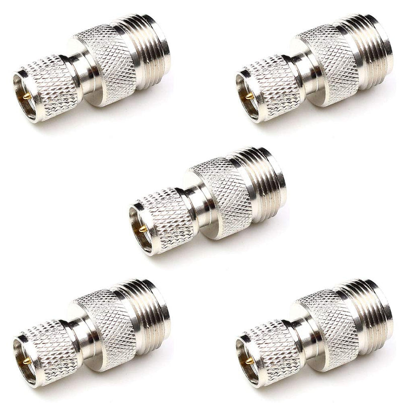 [Australia - AusPower] - ANHAN Mini UHF Male to N Female Connector, N Type to Mini UHF Coax adapters Mini UHF coaxial Connectors RF Adapter Jack 5Packs 