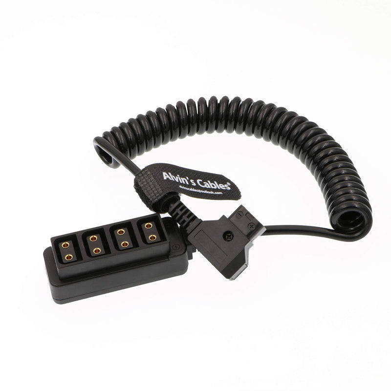 [Australia - AusPower] - Alvin's Cables 4 Port D Tap to D Tap Male Female Coiled Splitter Cable for Anton Bauer V Mount Battery 