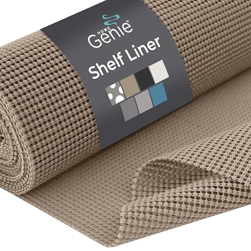 HOME GENIE Shelf Drawer and Cabinet Liner, Non Adhesive, 20x20 Light Taupe 20" x 20'