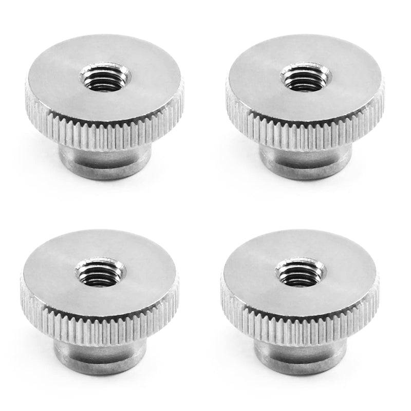 [Australia - AusPower] - MroMax 4Pcs Knurled Thumb Nuts, M6x1mm Through Hole 304 Stainless Steel Knobs Fasteners Round Hand Screw Nuts for 3D Printer Parts, Silver Tone M6 4 