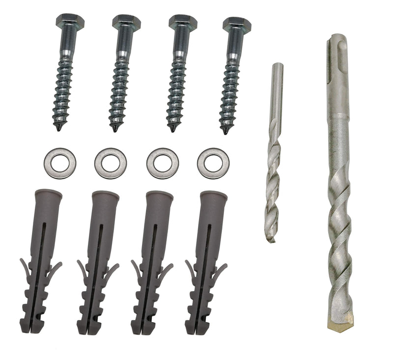 [Australia - AusPower] - Lag Bolt Kit for Mounting TV Bracket Into Wood or Concrete Wall, Heavy Duty Bolts, Anchors and 2 Drill Bits 
