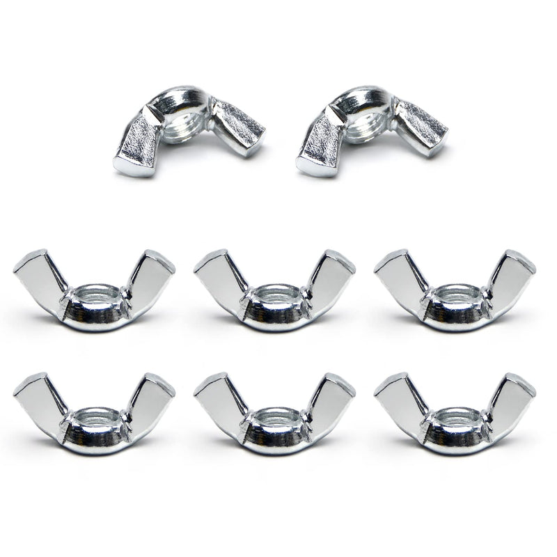 [Australia - AusPower] - MroMax 8PCS 3/8"-16 Butterfly Wing Nuts Carbon Steel Zinc Plated Wing Nuts Silver Hand Twist Tighten Ear Wingnuts Fasteners Parts Wing-Nut for Mechanical Electronic Furniture Decoration 3/8-16 Inch 8 