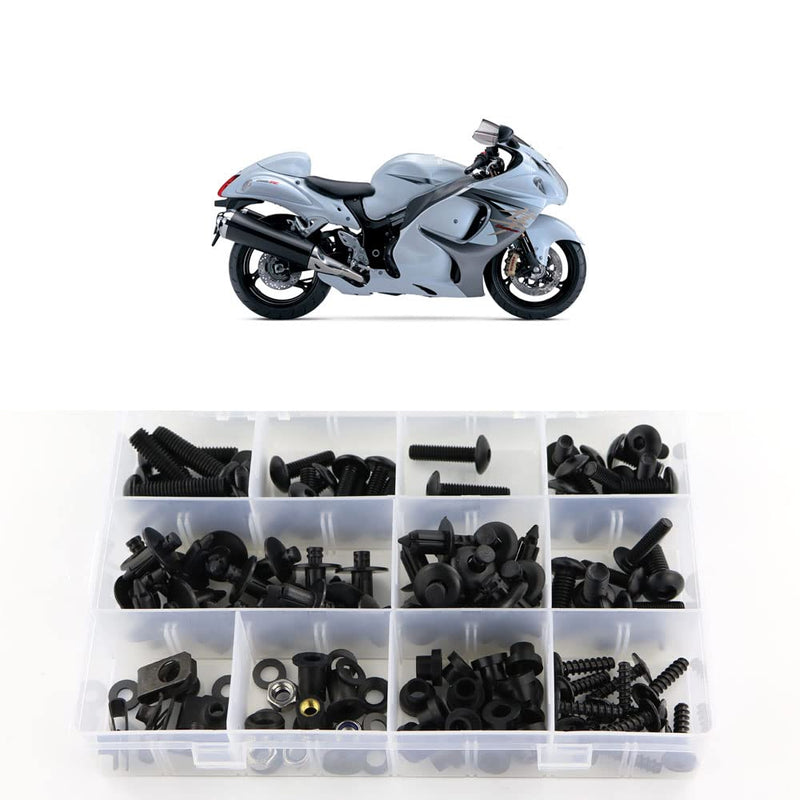 [Australia - AusPower] - Xitomer Full Sets Fairing Bolts Kits, Fit for GSX1300R HAYABUSA 2008 2009 2010 2011 2012 2013 2014 2015 2016 2017 2018 2019, Mounting Kits Washers/Clips/Fastenings/Nuts/Grommets (Matte Black) 