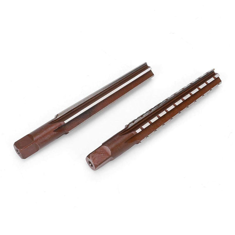 [Australia - AusPower] - Taper Reamer Set, 2PCS Rough + Fine Morse Taper Reamer, High Carbon Steel Chucking Reamer Cutter Tool Straight Shank Hand Reamer(MT1#) 