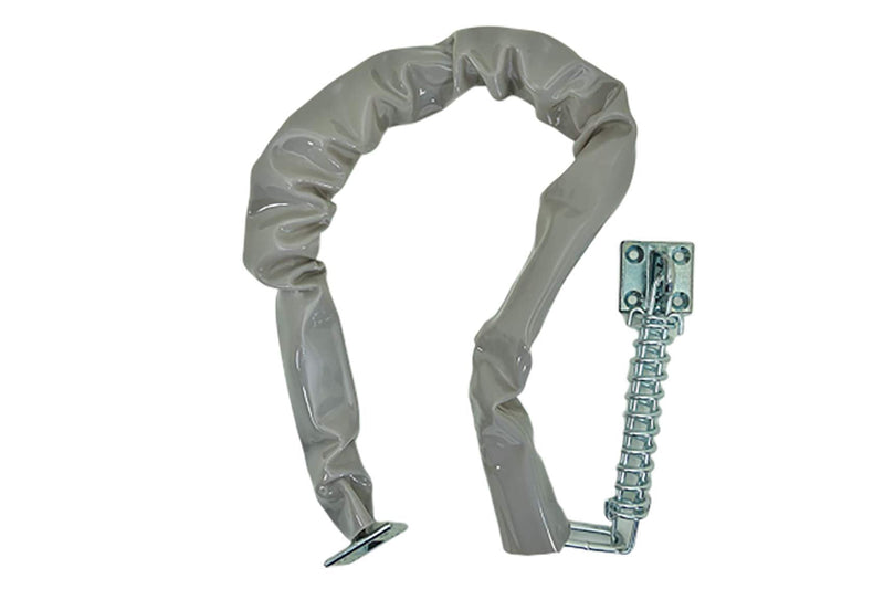 QCAA Heavy Duty Storm Door Chain Crash Steel Chain, 30" Length, Zinc Die Cast Base Zinc Plated, Steel Hook, Plastic Tube, 1 Pack
