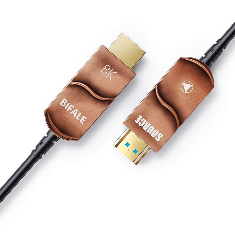 BIFALE 8K Fiber Optic HDMI 2.1 Cable 50ft, Support 8K@60Hz, 4K@120Hz, 48Gbps, eARC Compatible with PS5/4, Xbox Series X, RTX 3080/3090, Denon AV Receiver, HDMI Cable 50ft 8K Fiber-50Feet