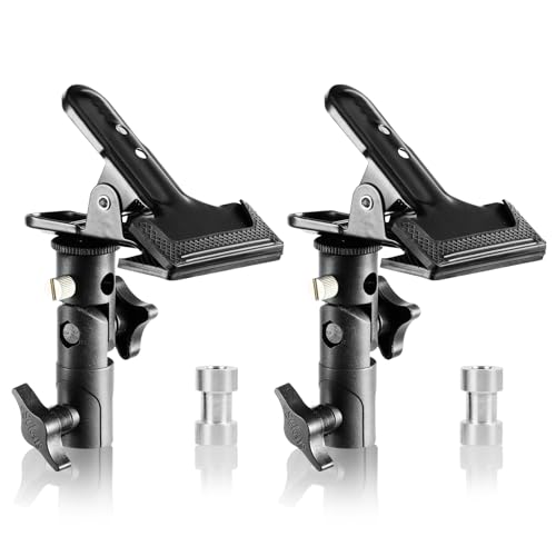 Selens 2 Pack Photography Reflector Clamp Holder Speedlite Hot Shoe Bracket Two Packs