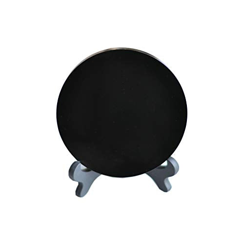 Black Obsidian Scrying Mirror Polished Diameter 4 inch / 100mm 4"L x 4"W