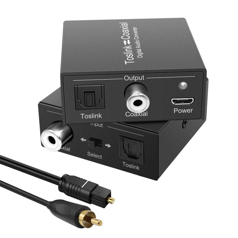 [Australia - AusPower] - Optical to Coaxial, Coax to Optical Digital Audio Converter, Bi-Directional Digital Audio Converter Splitter Adapter, Plug and Play 