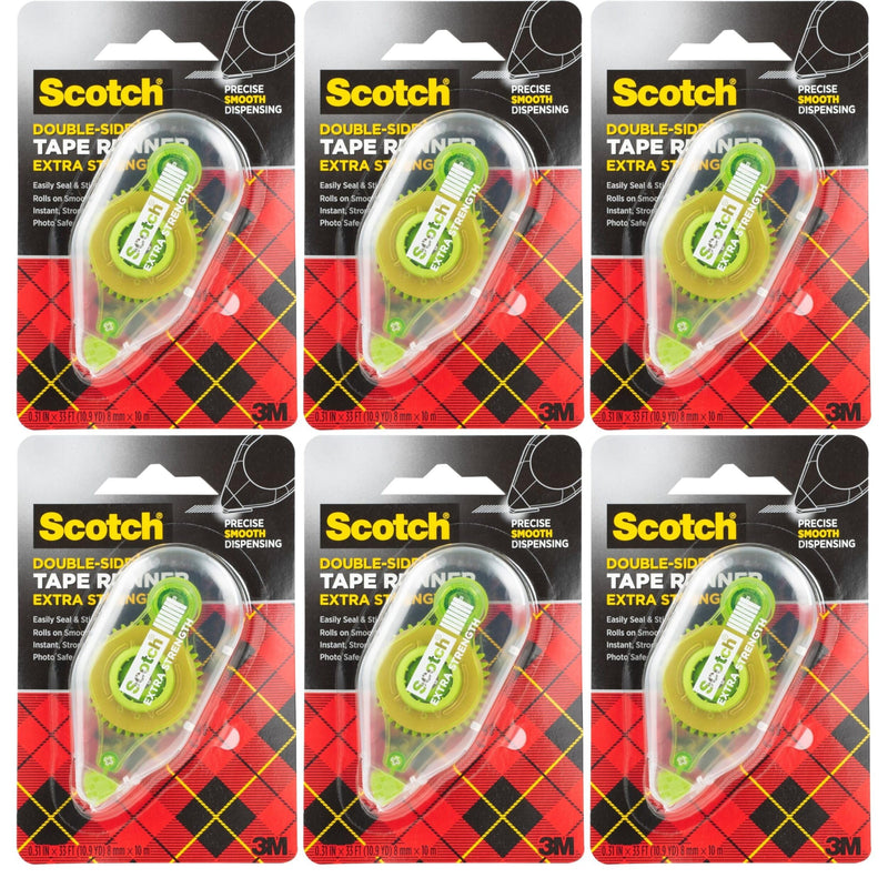 [Australia - AusPower] - Scotch Adhesive Dot Roller, 0.31 x 49 Feet (6055), 6 Pack – Permanent Double-Sided Adhesive for Crafting, Scrapbooking, and Office Projects 