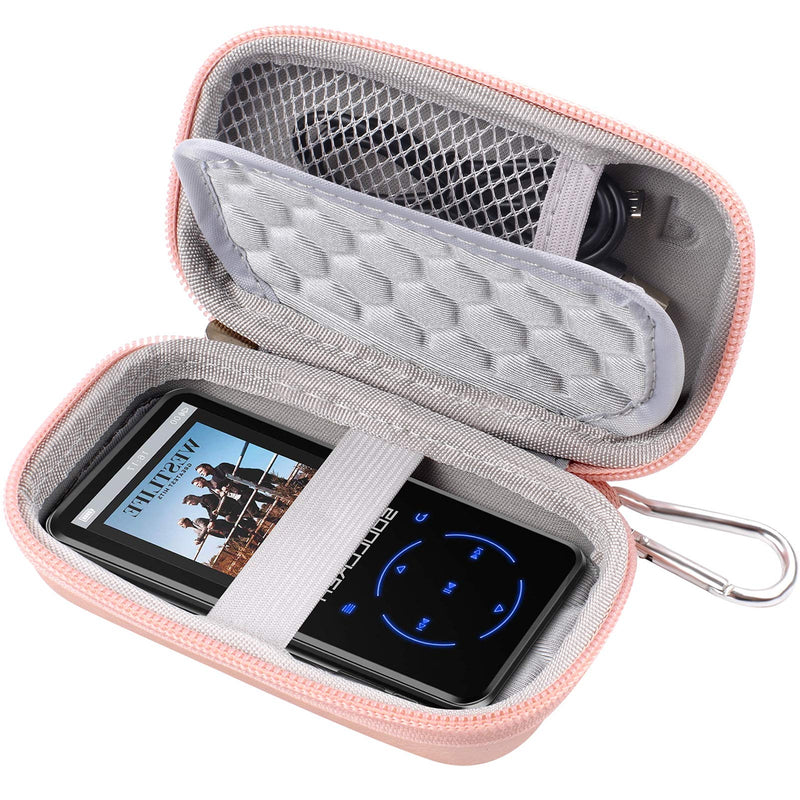 [Australia - AusPower] - MP3 & MP4 Player Case for SOULCKER/G.G.Martinsen/Grtdhx/iPod Nano/Sandisk Music Player/Sony NW-A45 and Other Music Players with Bluetooth. Fit for Earbuds, USB Cable, Memory Card - Rose Gold 